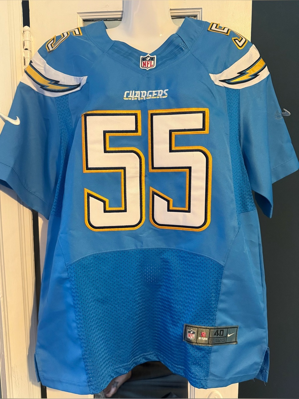 Nike NFL Elite Chargers Junior Seau 55 Stitched On Field Jersey Men M 40